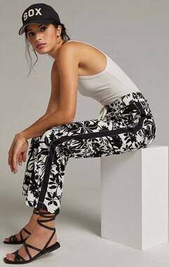 Maeve Tenley Track Pants Medium Jungle Print Black White Athleisure Avant Garde